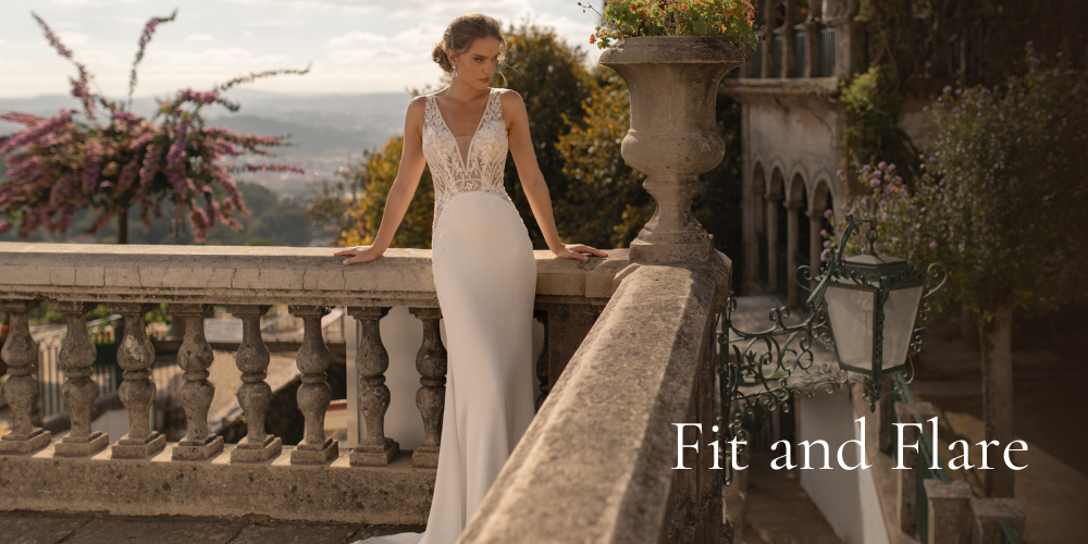 Fit and flare wedding dress silhouettes