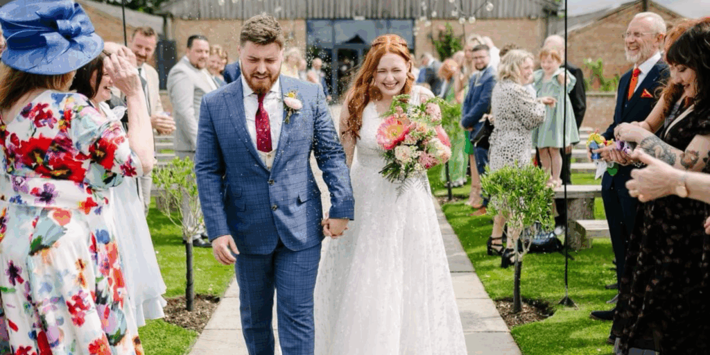 Libelle Bridal real bride Vicky in her wedding dress